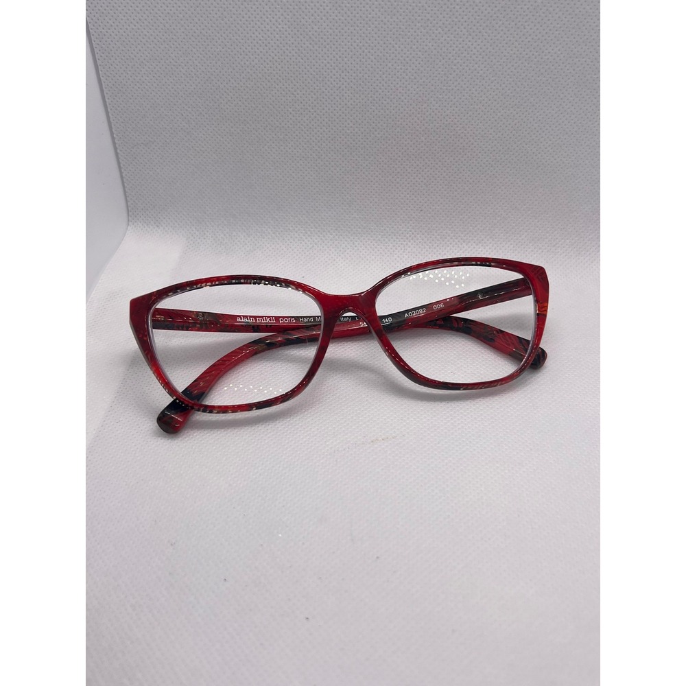 Alain Mikli Paris Red Black Patterned Eyeglasses Frames Women's 5415140 A03082